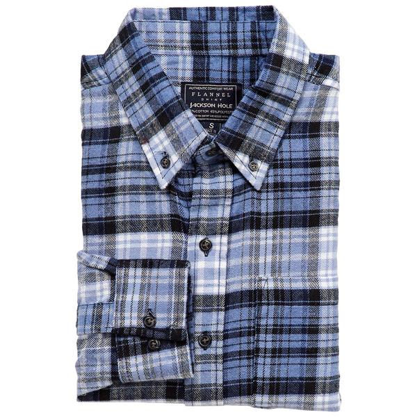 Mens Jackson Hole Long Sleeve Flannel Shirt - Blue / Navy / White - image 