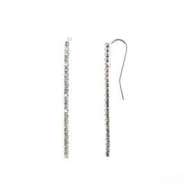 Rosa Rhinestones Crystal Thread Dangle Earrings