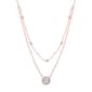 Rose Gold Plated Halo Cubic Zirconia Layered Choker - image 1