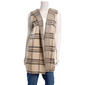Womens Love Scarlett Sleeveless Hooded Plaid Pocket Cardigan - image 1