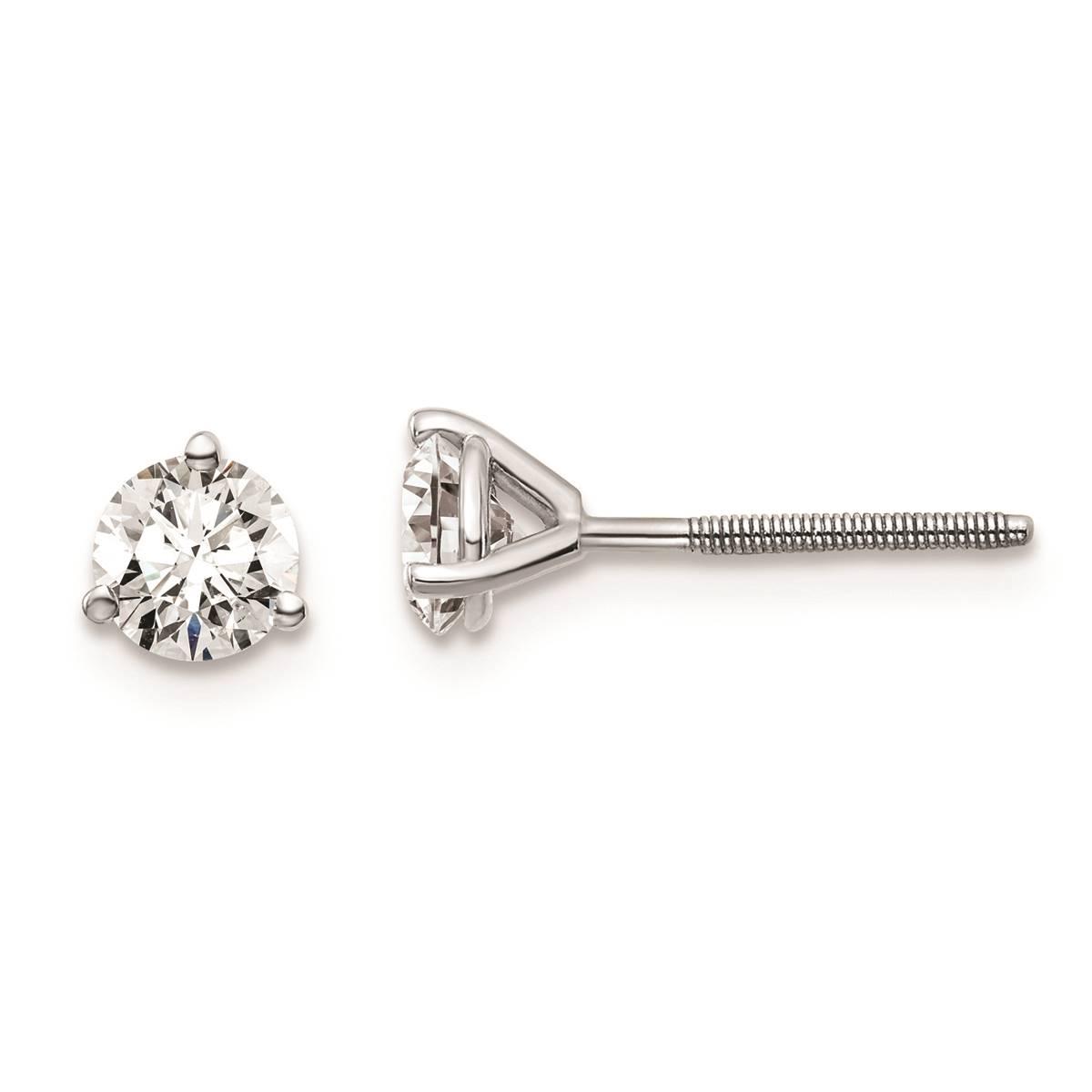 Pure Fire 14kt. White Gold 3/4ctw. Screwback Diamond...