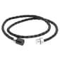 Mens Lynx Stainless Steel Leather &amp; Carbon Bracelet - image 3