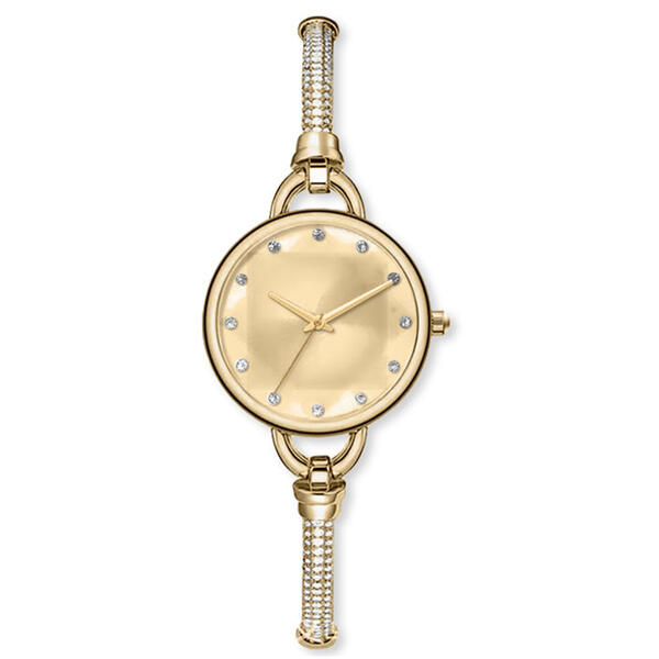 Womens Shiny Gold Metal Bracelet Analog Watch - 15061G-07-A27 - image 