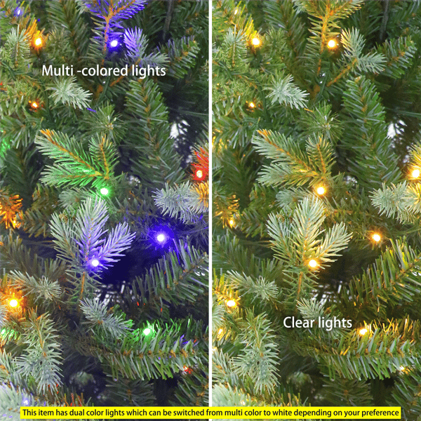 Puleo International 7.5ft. Pre-Lit Slim Linden Fir Christmas Tree