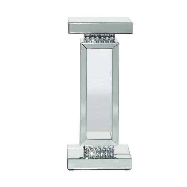 9th & Pike® Silver Wood Glam Pedestal Table