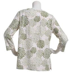 Petite Emily Daniels 3/4 Sleeve Geometric Jacquard Tee