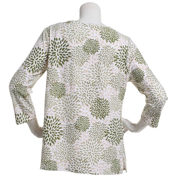 Plus Size Emily Daniels 3/4 Sleeve Geometric Jacquard Tee