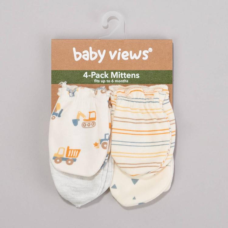 Baby Boy (NB-6M) baby views(R) 4pk. Construction Crew Mitten