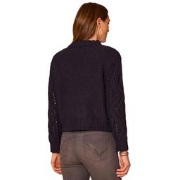 Petite Democracy Long Sleeve Double Layer Neck Sweater