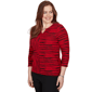 Petites Alfred Dunner Dinner Theater Spliced Stripe Contrast Tex - image 1