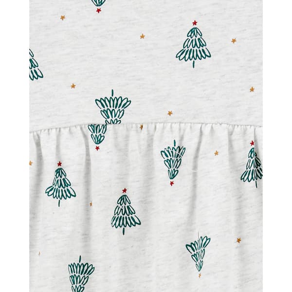 Toddler Girl Carter&#8217;s&#174; Christmas Tree Long Sleeve Cotton Dress