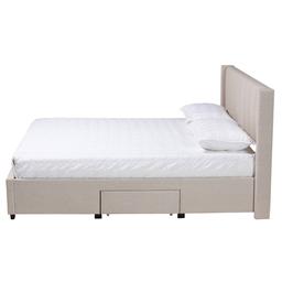 Baxton Studio Coronado Beige 3-Drawer Storage Platform Bed
