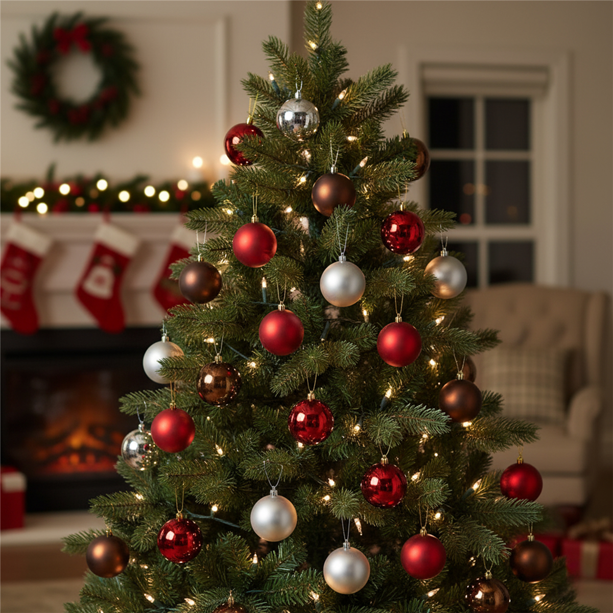 Northlight 32ct. Shatterproof 2-Finish Christmas Ball Ornaments