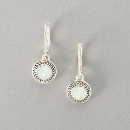 Napier Silver & White Opal Swarovski&#40;R&#41; Earrings