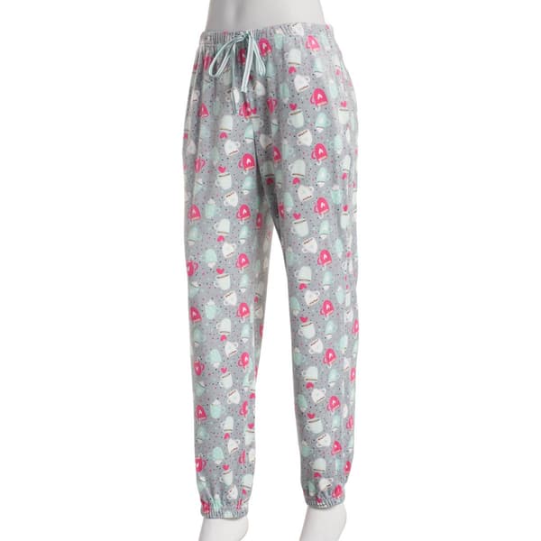 Womens Goodnight Kiss Coffee Mugs Silky Jogger Pajama Pants