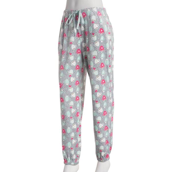 Womens Goodnight Kiss Coffee Mugs Silky Jogger Pajama Pants - image 