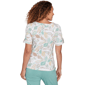 Womens Hearts of Palm Fresh Start Roll Tab Sleeve Leaf Blouse - image 2