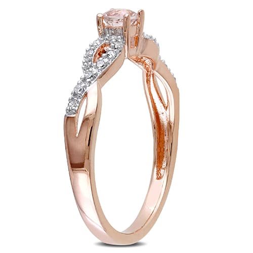 Gemstone Classics&#8482; Diamond & Round Morganite Infinity Ring