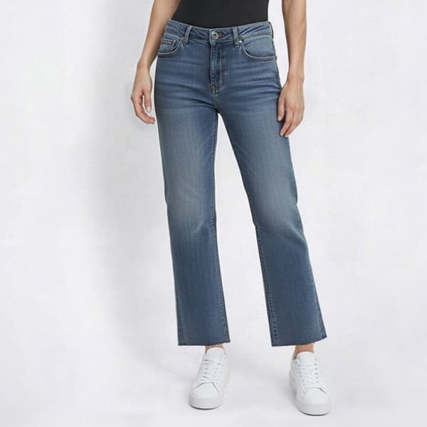 Juniors California Vintage Mid Rise Crop Hem Straight Leg Jeans - image 