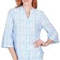 Womens Ruby Rd. Patio Party Woven Button Front Trellis Blouse - image 2