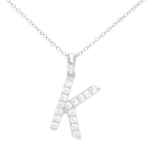Gianni Argento Silver Initial Pendant Necklace - K - image 