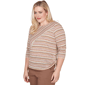 Petite Alfred Dunner Spice Market Splice Stripe Ruched Blouse - image 3