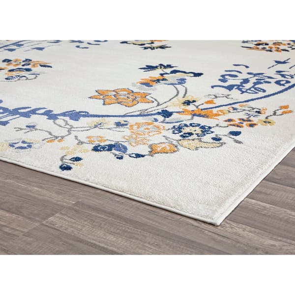Rugs America&#8482; Valentina Gold Magnolia Floral Transitional Runner