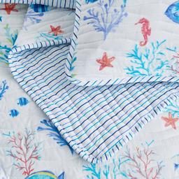 FreshFolds Ryanne 3pc. Reversible Coral & Fish Quilt Set