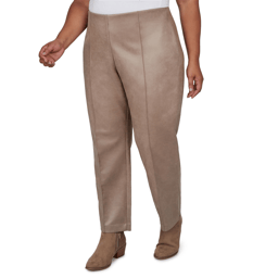 Plus Size Ruby Rd. Mythical Front Seam Suede Ponte Pull On Pants