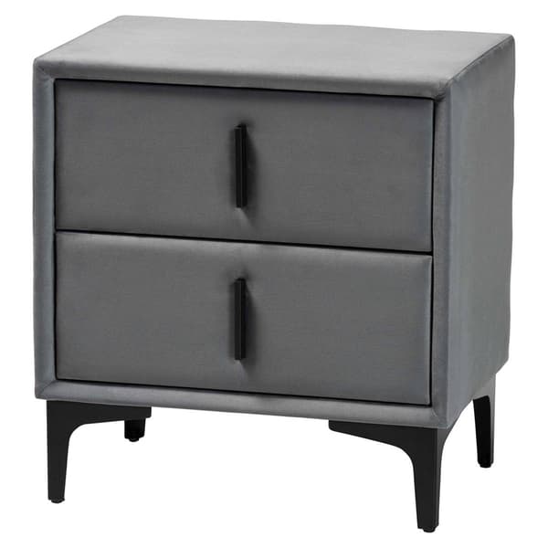 Baxton Studio Etienne Modern Slate Velvet Nightstand