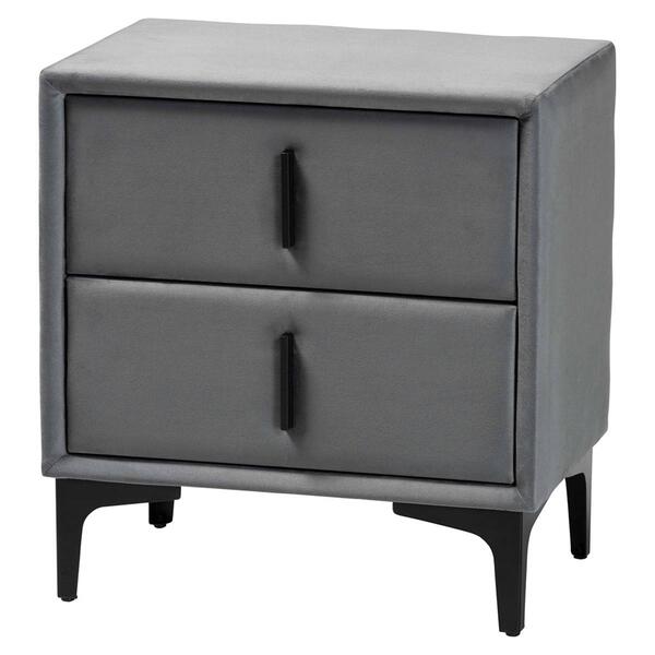 Baxton Studio Etienne Modern Slate Velvet Nightstand - image 