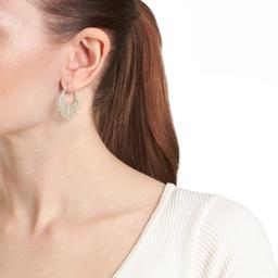 Athra Silver Plated 35mm Swirl Click-Top Hoop Earrings