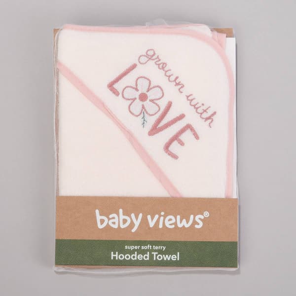 Baby Girl baby views&#40;R&#41; Love Hooded Towel - image 