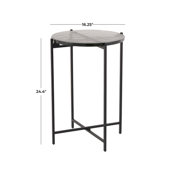 9th & Pike® Contemporary Black Metal Accent Table