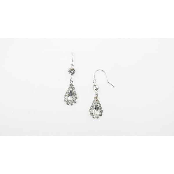 Rosa Rhinestones Pear Drop Earrings - image 