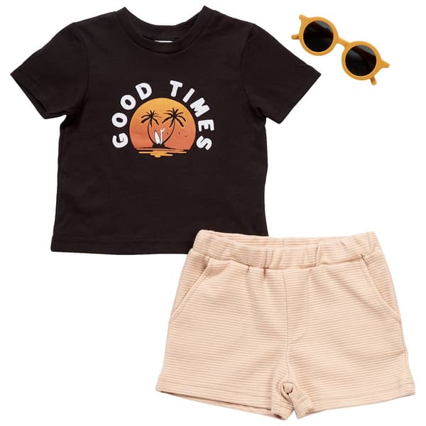 Baby Boy (6-18M) bon bebe(R) Good Times Shorts Set w/Sunglasses - image 