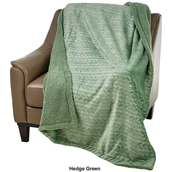 Mountain Ridge&#174; Sweater Embossed Plush Sherpa Throw