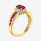 Gemstone Classics™ Lab Created Ruby & White Sapphire Gold Ring - image 3
