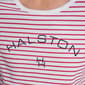 Womens Halston Short Sleeve Crew Neck Stripe Logo Tee - image 4