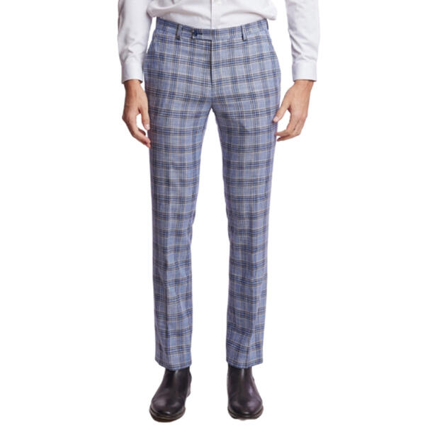 Mens Paisley & Gray&#40;R&#41; Checkered Dress Pants - Blue/Tan - image 