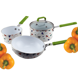 BergHOFF CookNCo 4pc. Car Pattern Mini Cookware Set