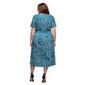 Plus Size 24/7 Comfort Apparel Teal Tie Waist Midi Dress - image 3