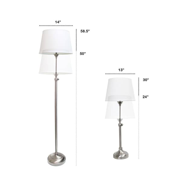 Lalia Home Perennial Modern Manhattan Extend 3pc. Metal Lamp Set