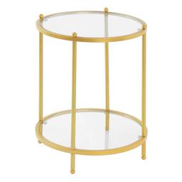 Convenience Concepts Royal Crest 2 Tier Round Glass End Table