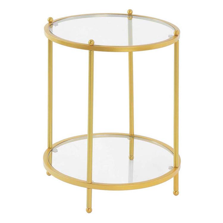 Convenience Concepts Royal Crest 2 Tier Round Glass End Table