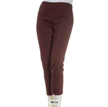 Womens Zac & Rachel Solid Hue Millennium Slim Ankle Length Pants - Boscov's