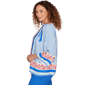 Womens Ruby Rd. Set Sail 3/4 Sleeve Stripe Scarf Blouse - image 4