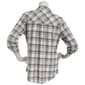 Plus Size Emily Daniels 3/4 Sleeve Plaid Hacci Blouse- Grey/Ivory - image 3