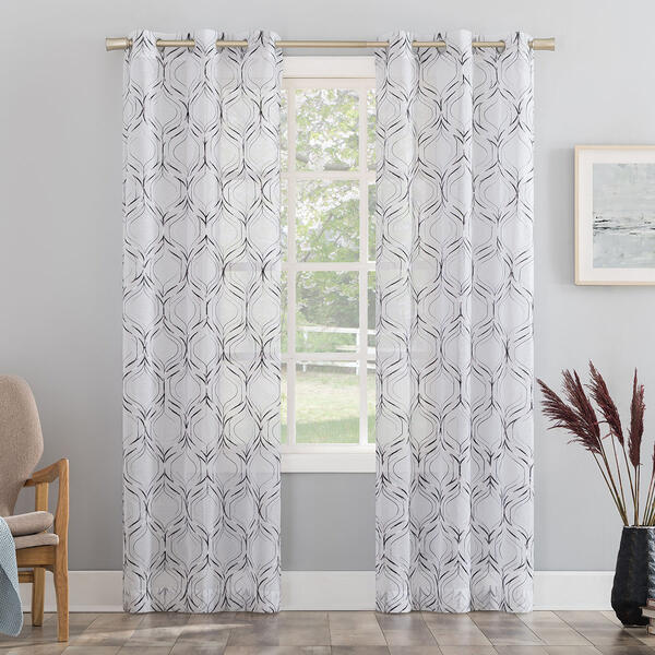 Arya Sheer Embroidered 2pk. Grommet Curtains - image 