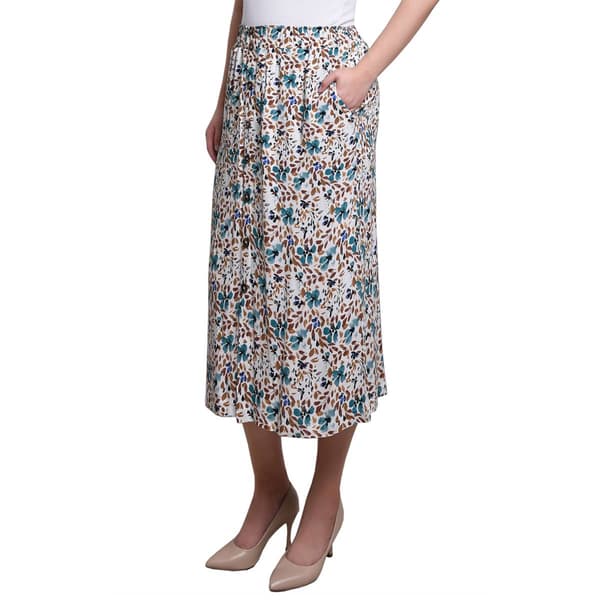 Womens NY Collection Floral Leaf Pocket Skirt